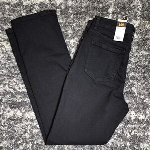 Sz 12 T Lee Women's Classic Black Straight Leg Jeans